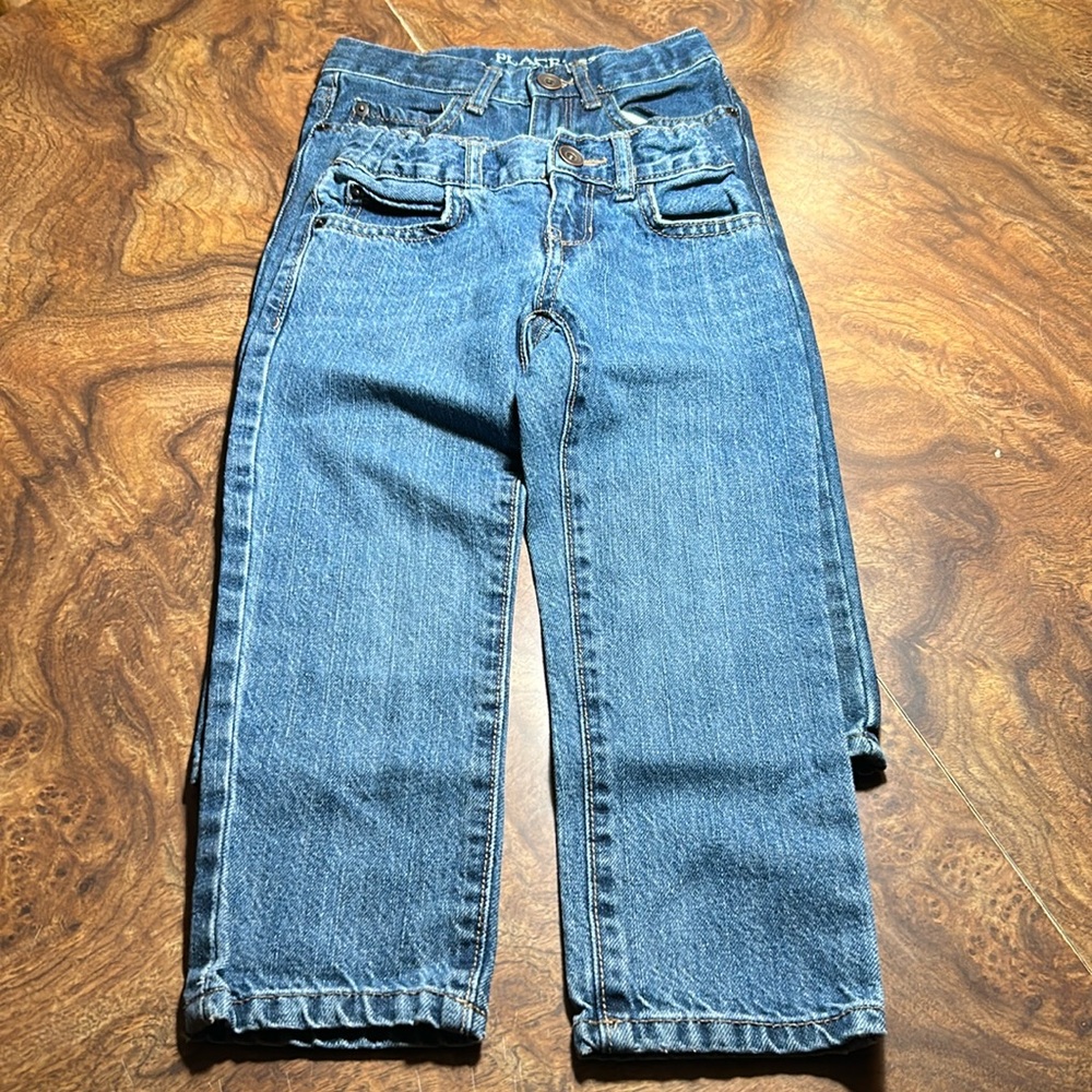 Place straight leg boys blue Jeans w/ expander’s (2 pair) size 4